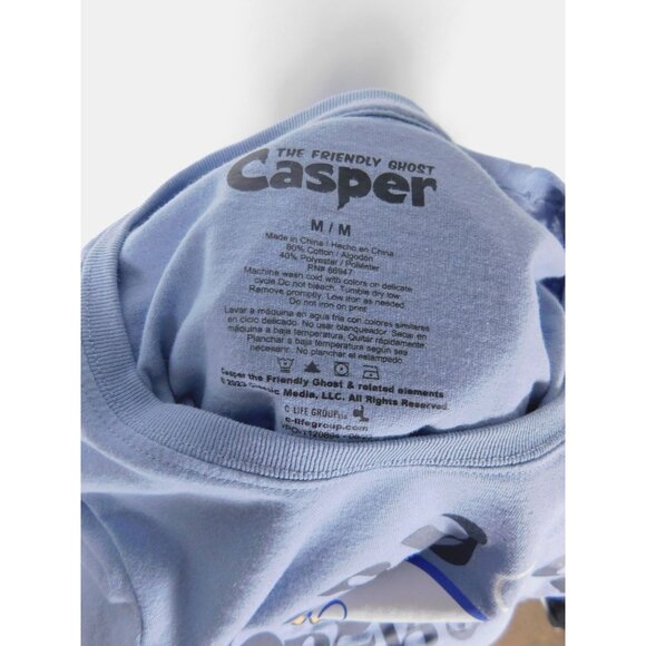 Casper the Friendly Ghost M Tee Scary Cute Halloween Shirt Blue Retro - Picture 12 of 12